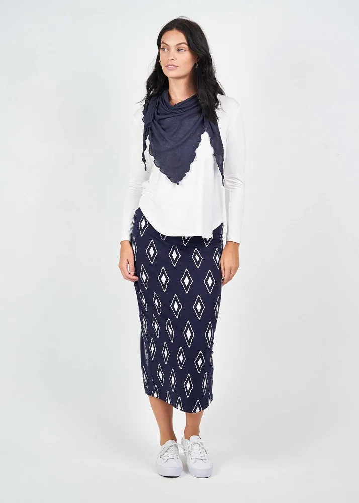 Maxi Bamboo Whitney Tube Skirt - Navy Diamond