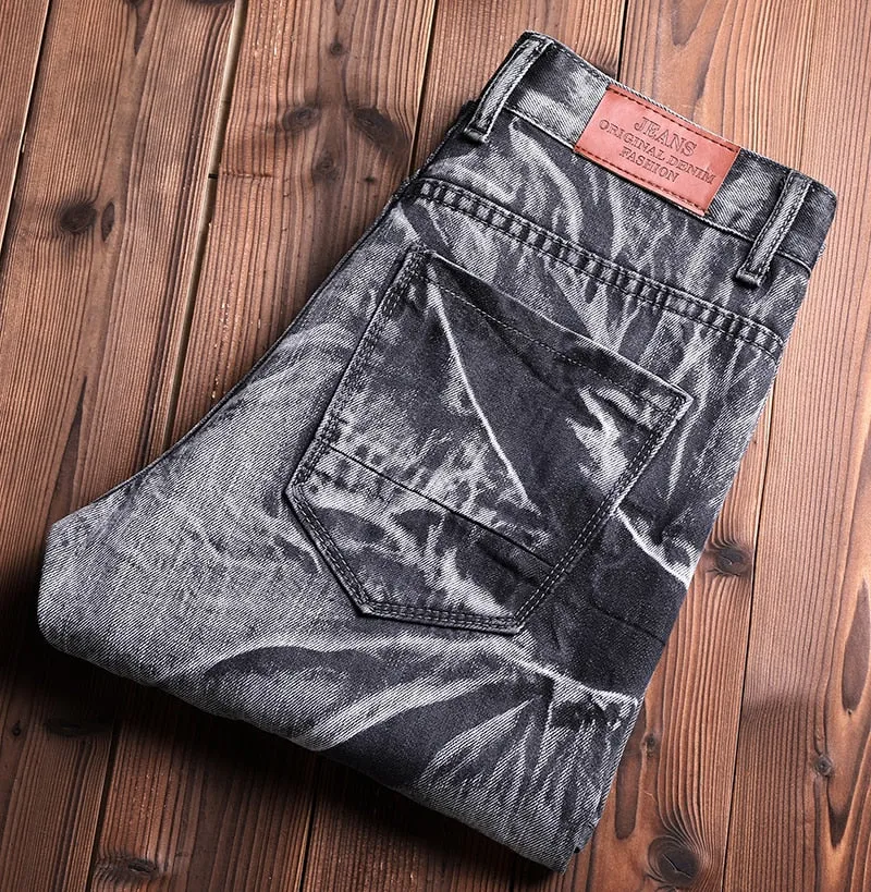 Men Rough Rider Biker Jeans