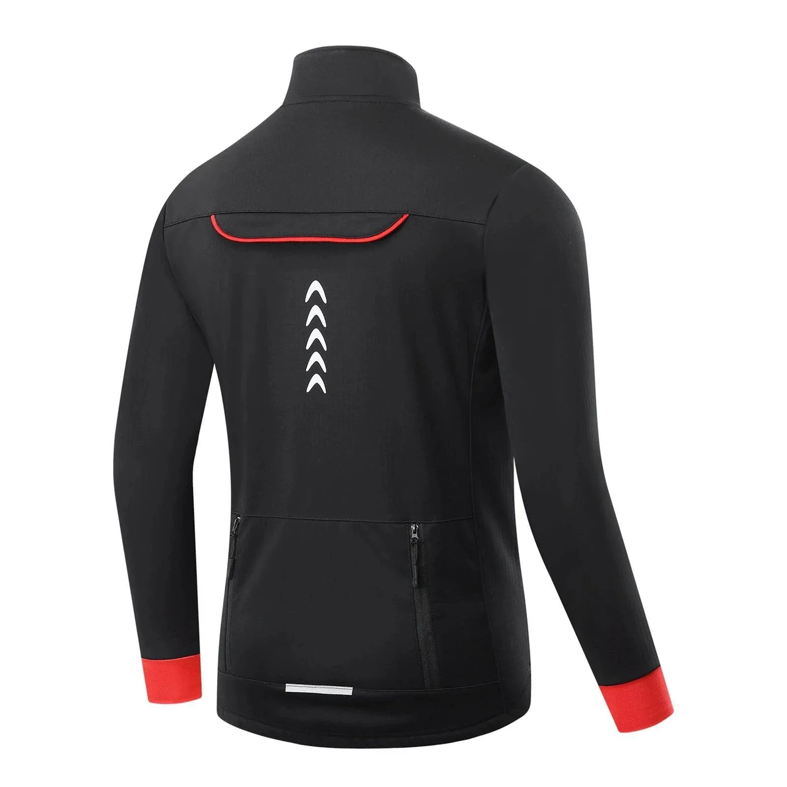 Men Winter Cycling Jacket Windproof Thermal Fleece Bike Jacket for Mountain Biking Running Skiing Hiking