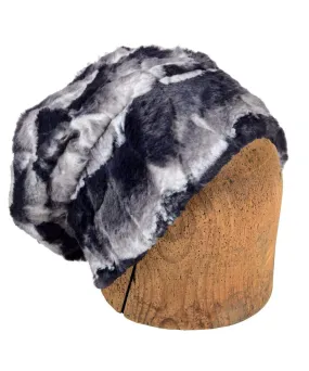 Men's Beanie Hat, Reversible - Luxury Faux Fur in Ocean Mist (One Each Size Left!)