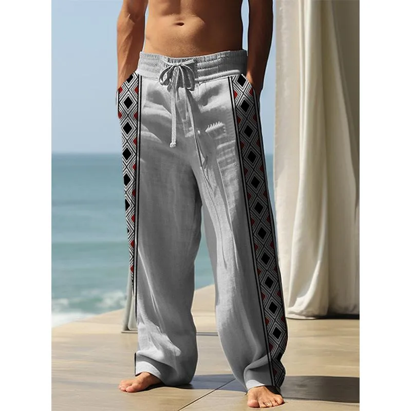 MEN'S CASUAL SIMPLE PRINTED TROUSERS 79495237YM