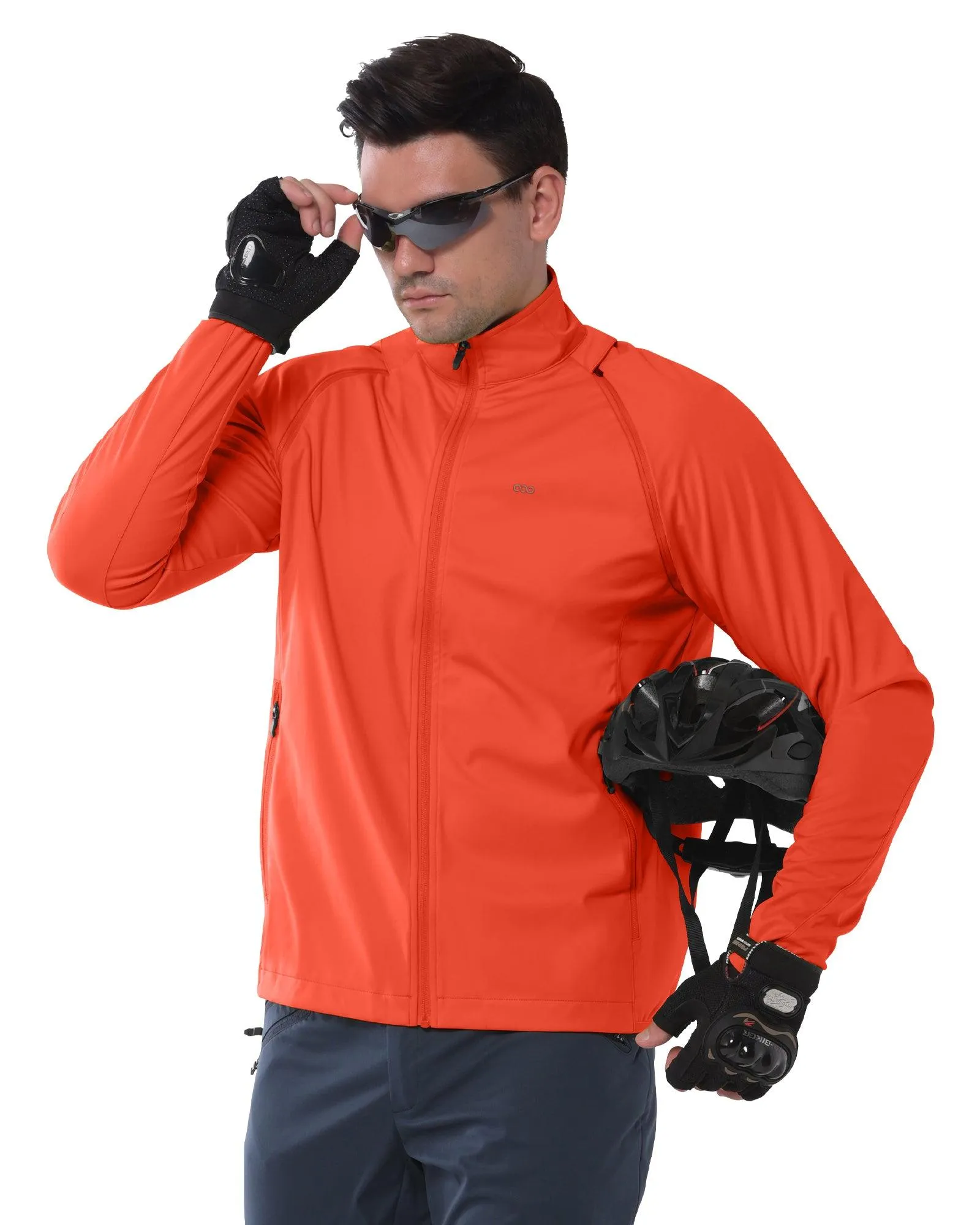 Men's Cycling Jacket Long Sleeve, Waterproof Running Bike Vest Outerwear Reflective Windproof Sleeveless Jacket