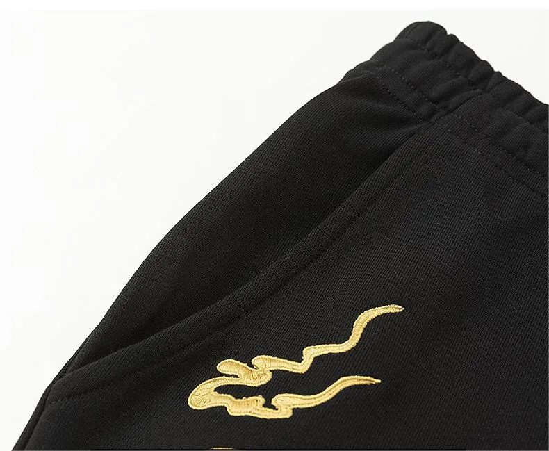 Men's Dragon Embroidered Cotton Shorts