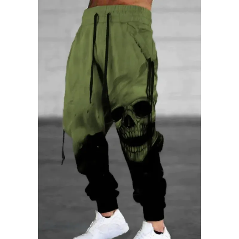 Men's Fleece Casual Sports Trousers Drawstring Lace-up Sports Pants 60125017L