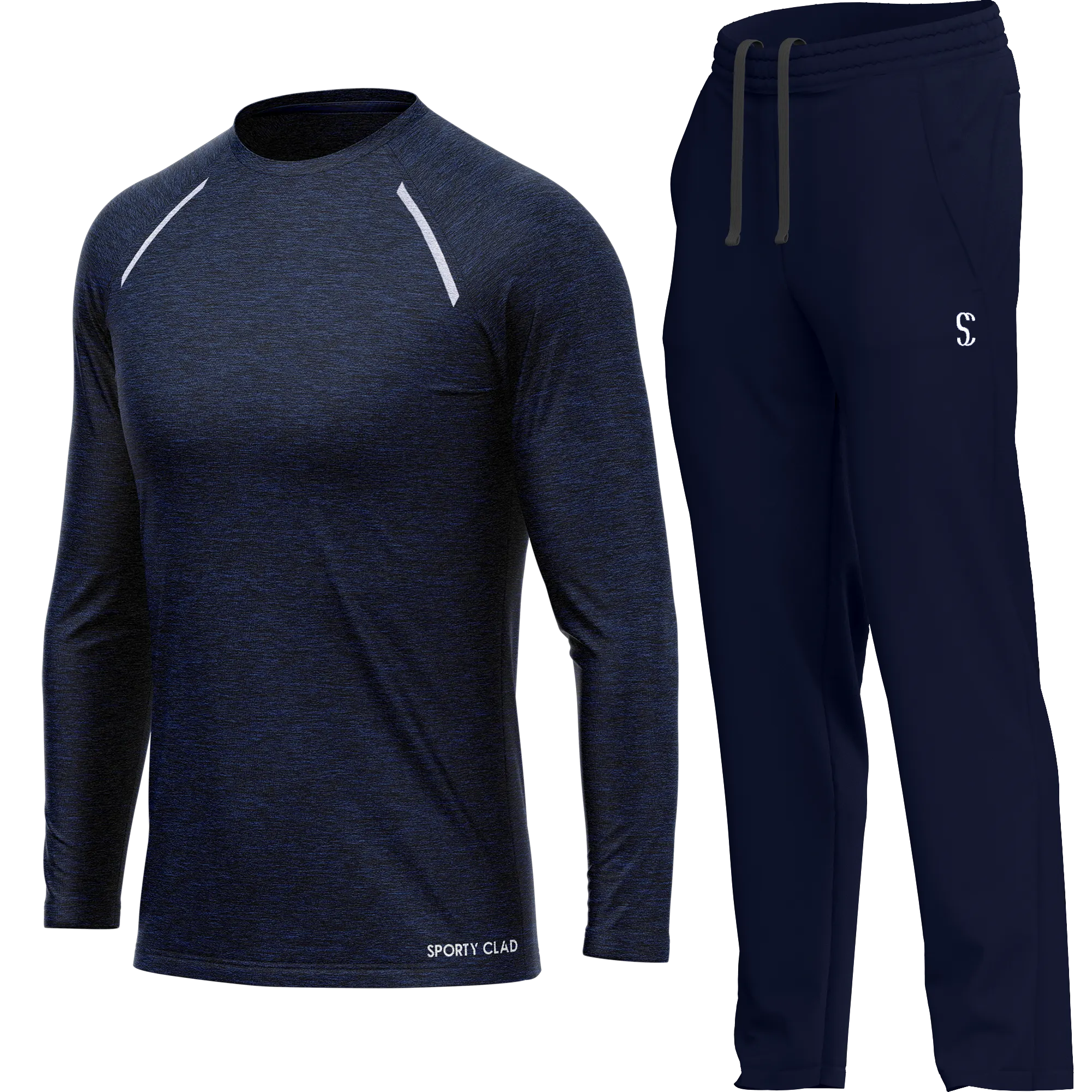 Men's Navy Blue Long Sleeve T Shirt & Joggers Set