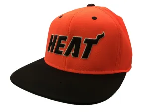 Miami Heat Adidas Neon Orange Adjustable Structured Snapback Flat Bill Hat Cap