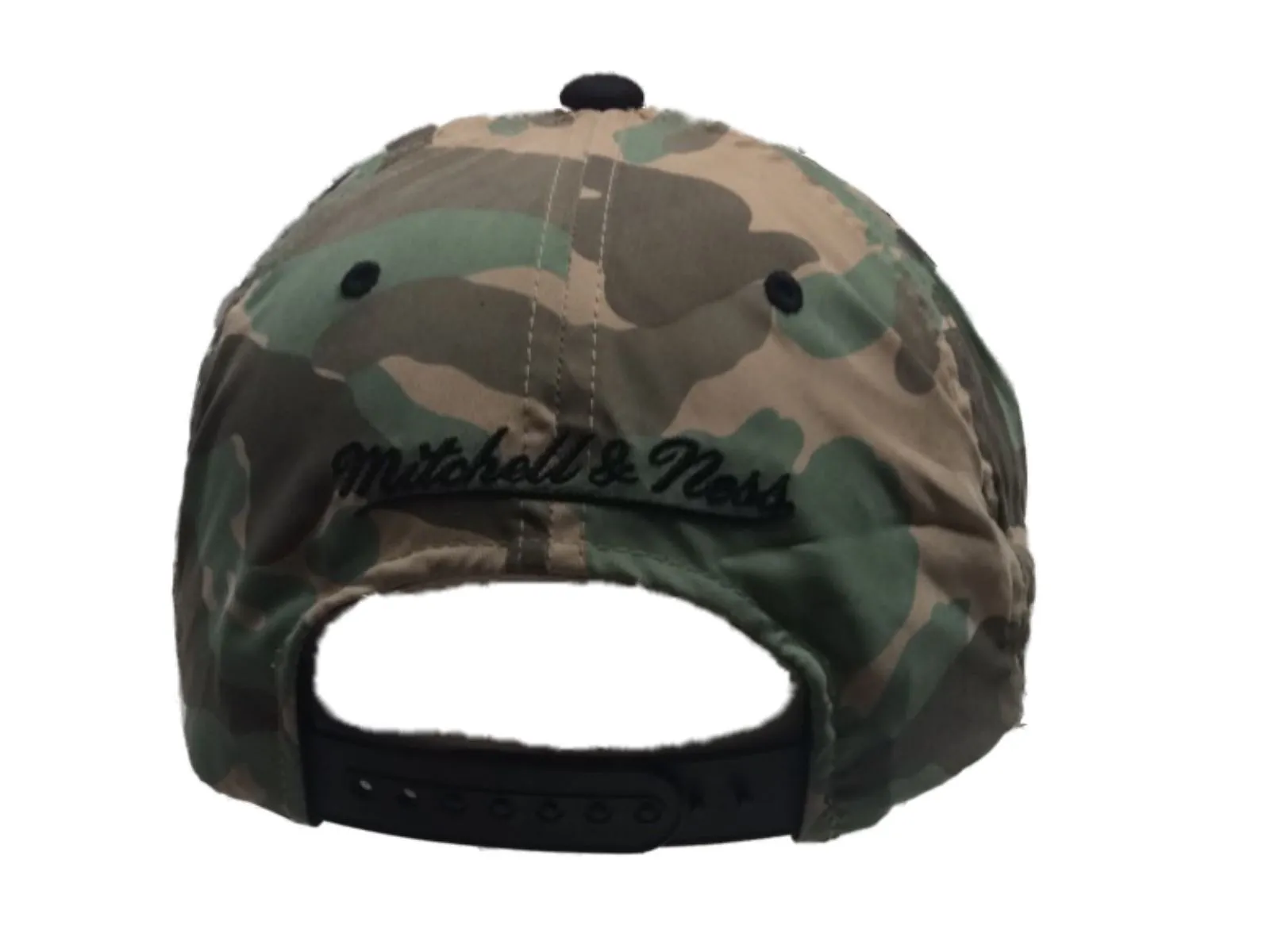 Miami Heat Mitchell & Ness Camouflage Adj. Structured Snapback Flat Bill Hat Cap