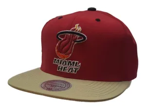 Miami Heat Mitchell & Ness Gray Fitted Flat Bill Hardwood Classics Hat (7 3/8)