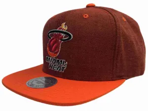 Miami Heat Mitchell & Ness Red & Orange Flat Bill Adj Snapback Hat Cap