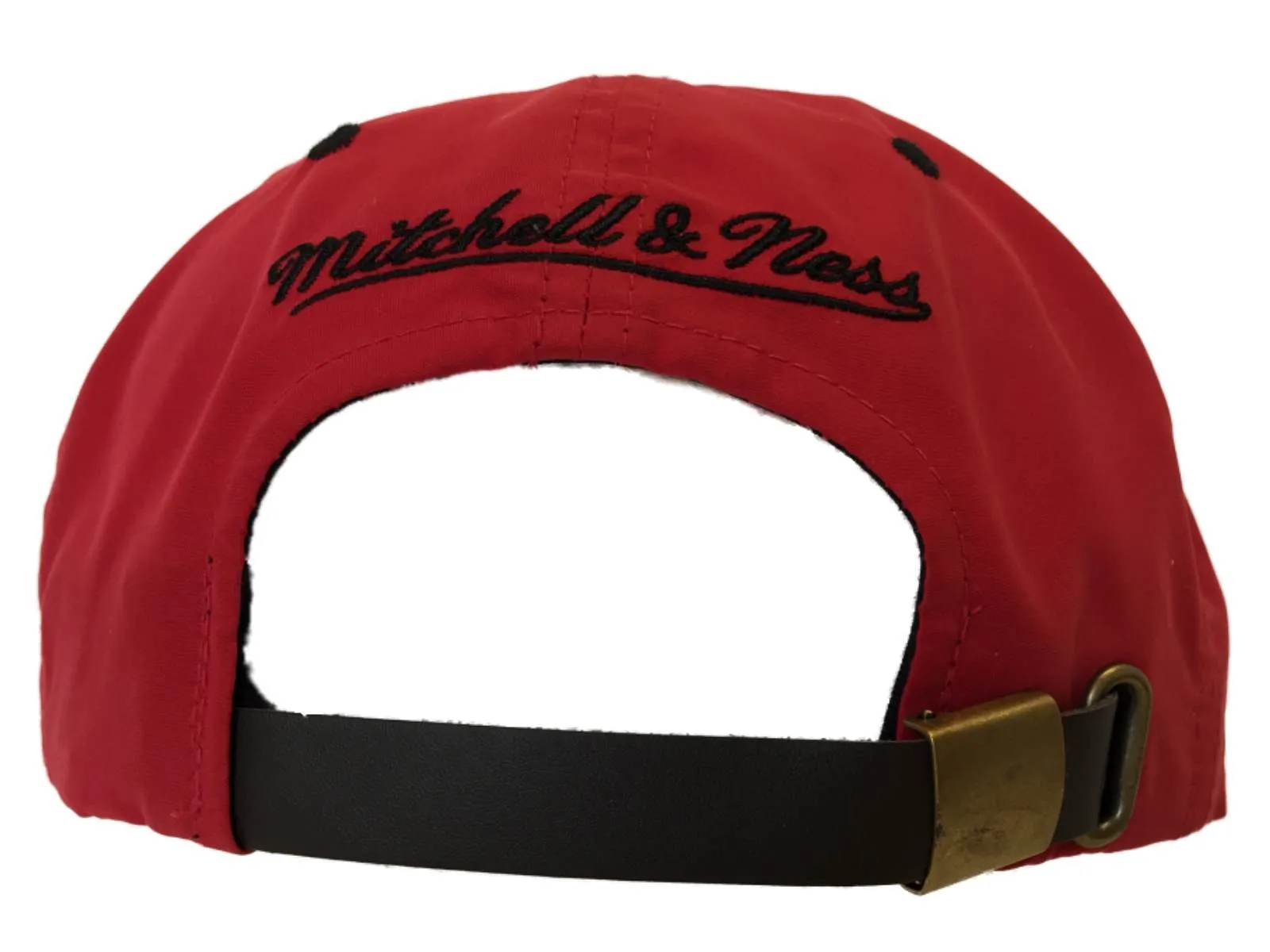 Miami Heat Mitchell & Ness Red Nylon Adj Strapback Flat Bill Hat Cap