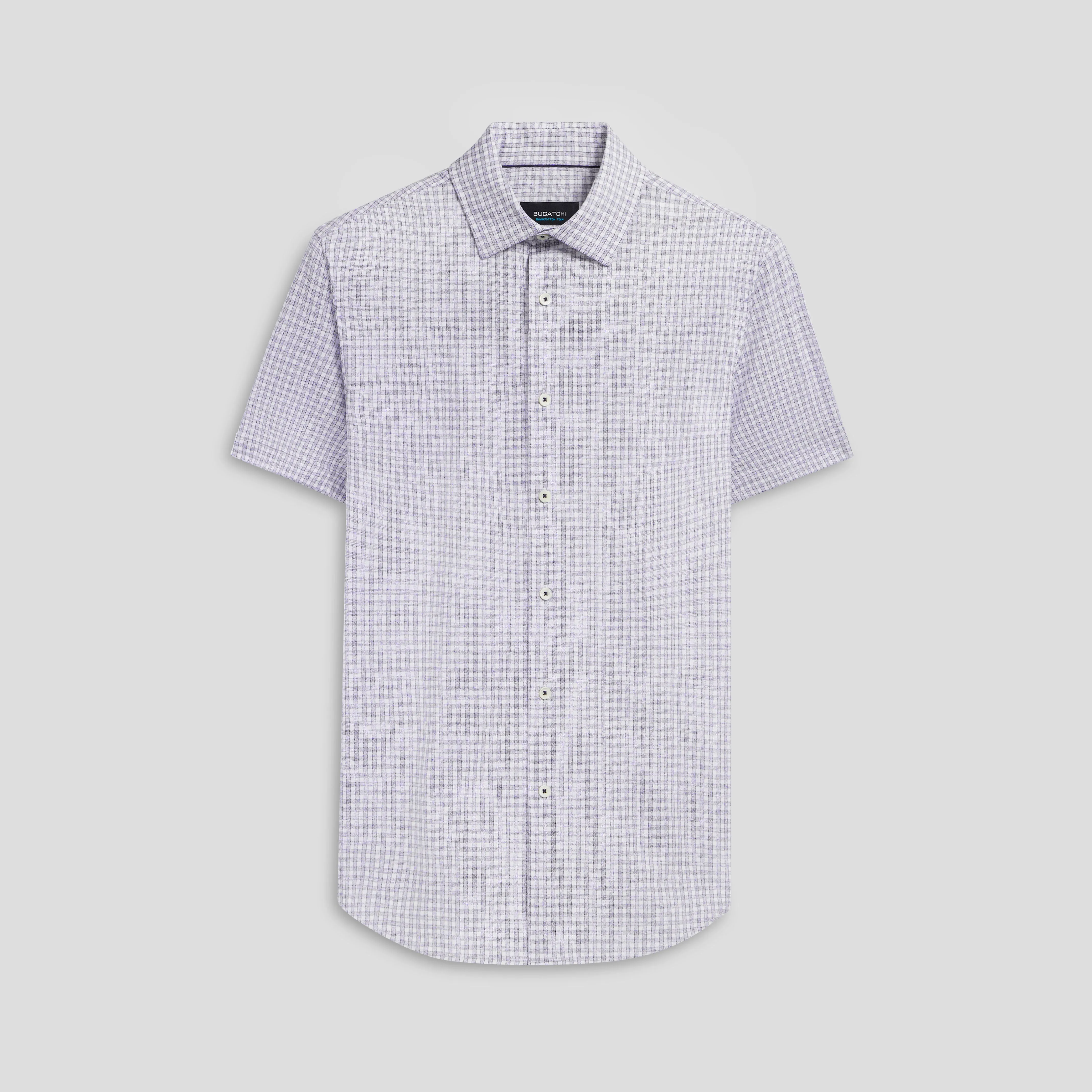 Miles Mini Check Print OoohCotton Short Sleeve Shirt