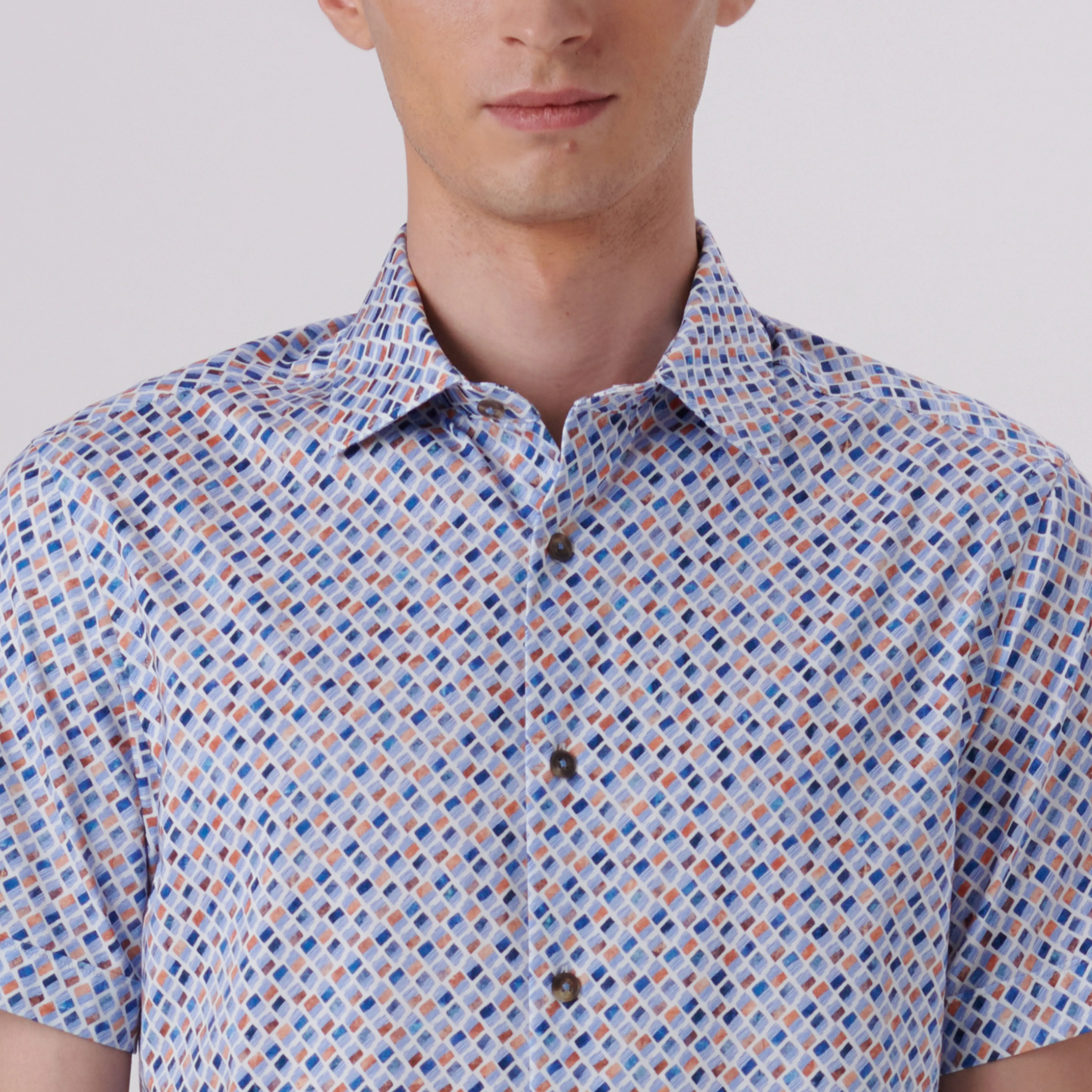 Milo Diamond Print OoohCotton Short Sleeve Shirt