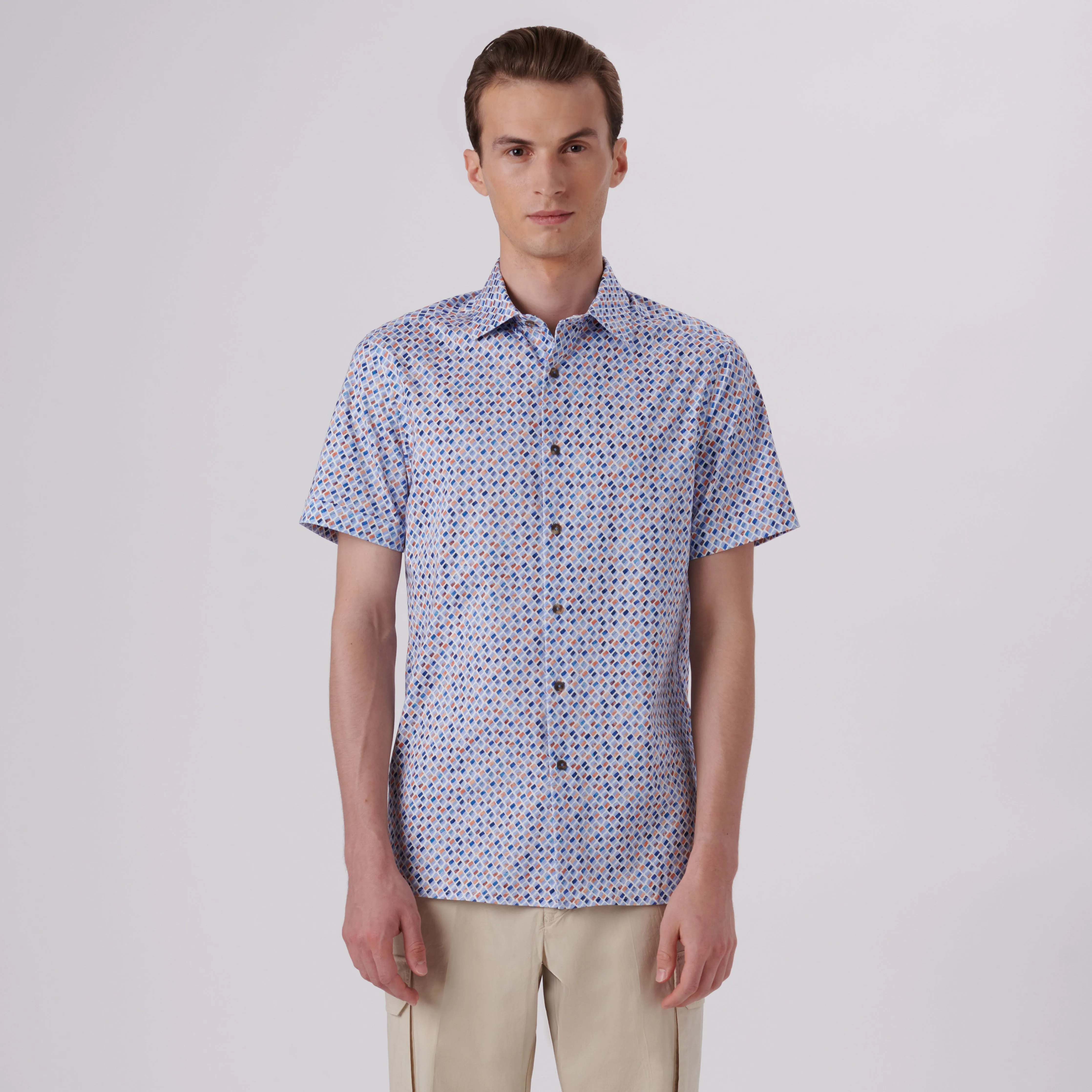 Milo Diamond Print OoohCotton Short Sleeve Shirt