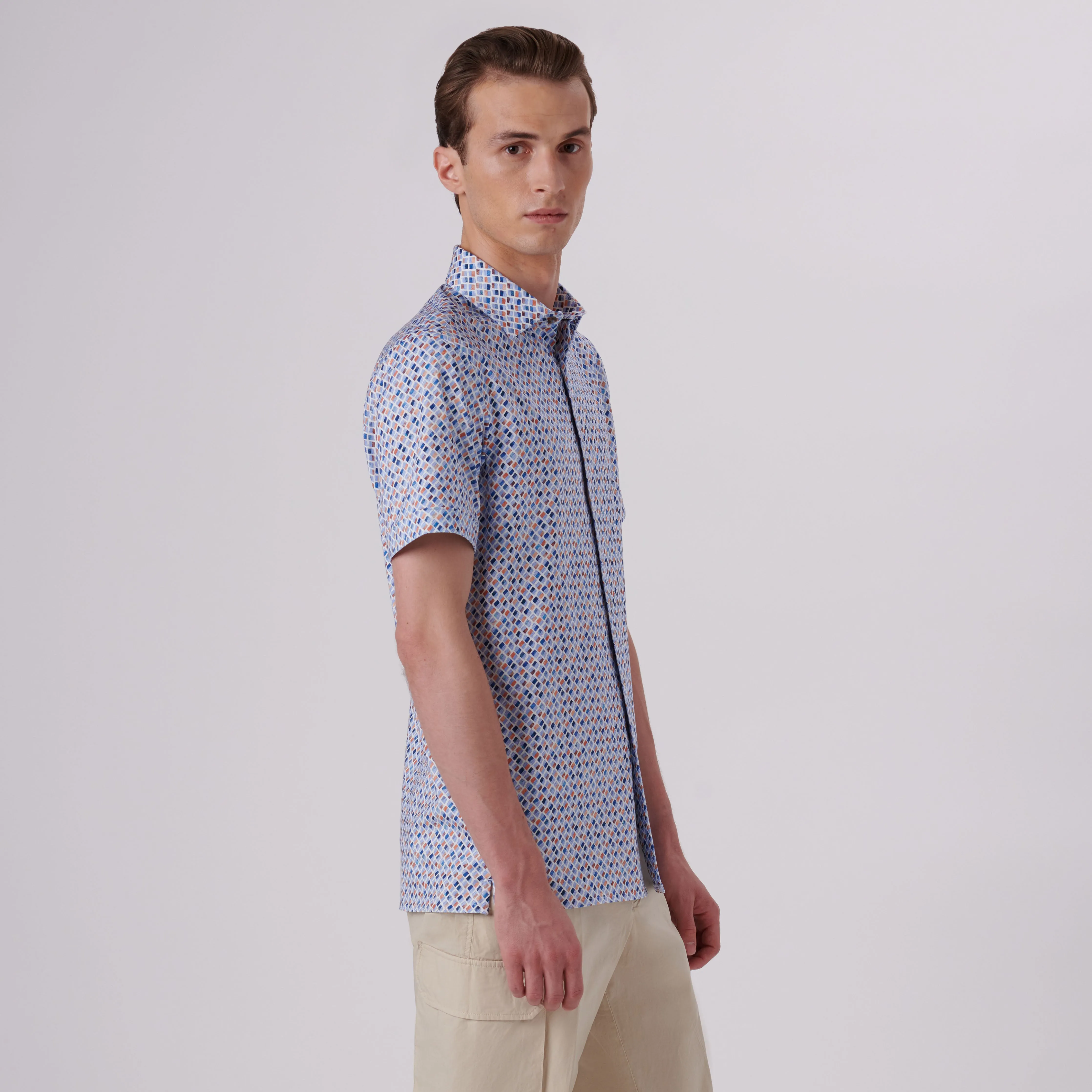 Milo Diamond Print OoohCotton Short Sleeve Shirt