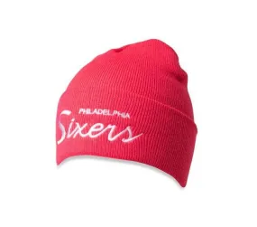 Mitchell and Ness Script Sixers Beanie - Unisex - Pink