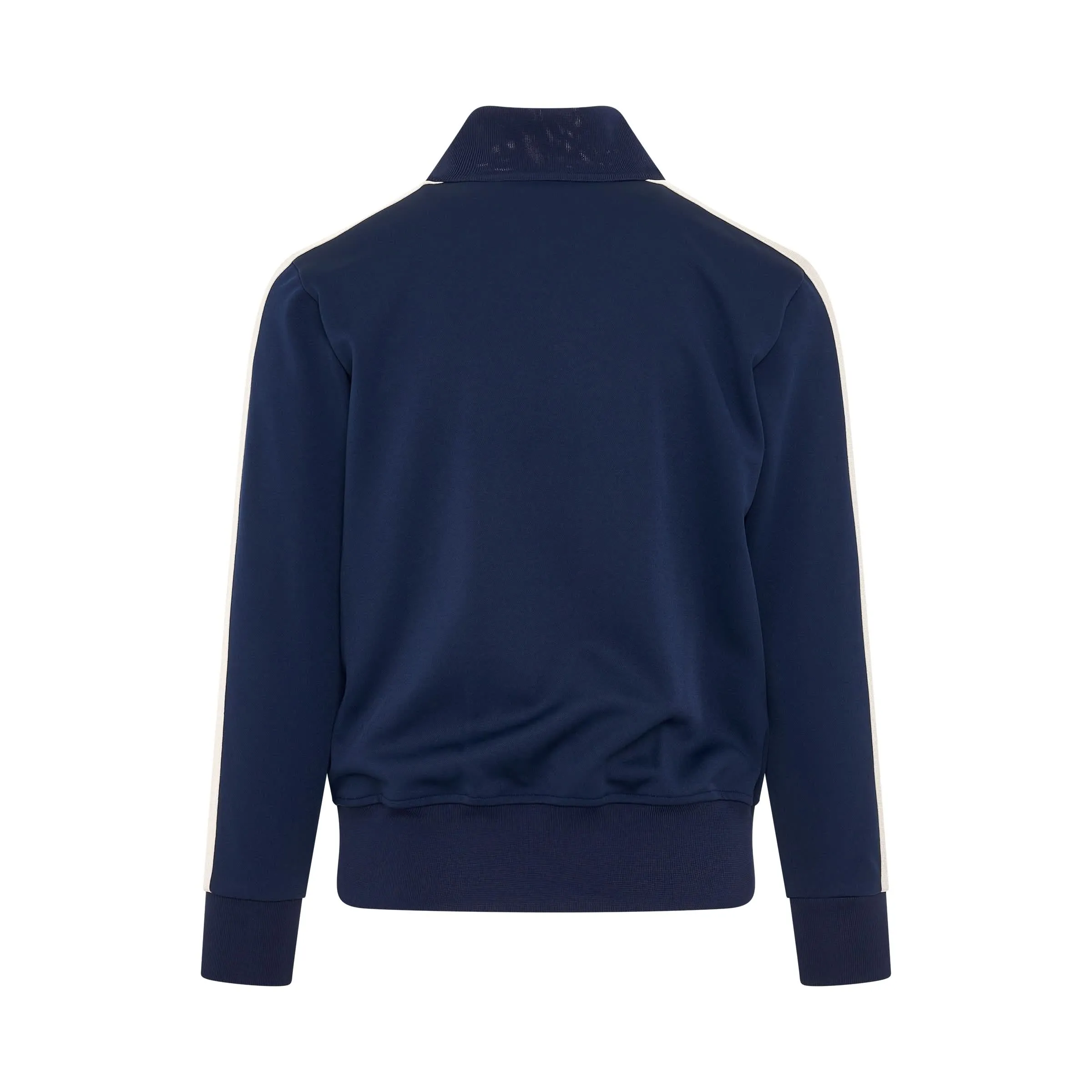 Monogram Embroidered Track Jacket in Navy Blue