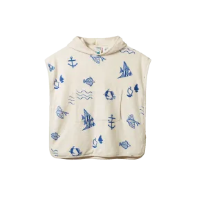 Nature Baby Poncho Towel - Atlantic Print Terry