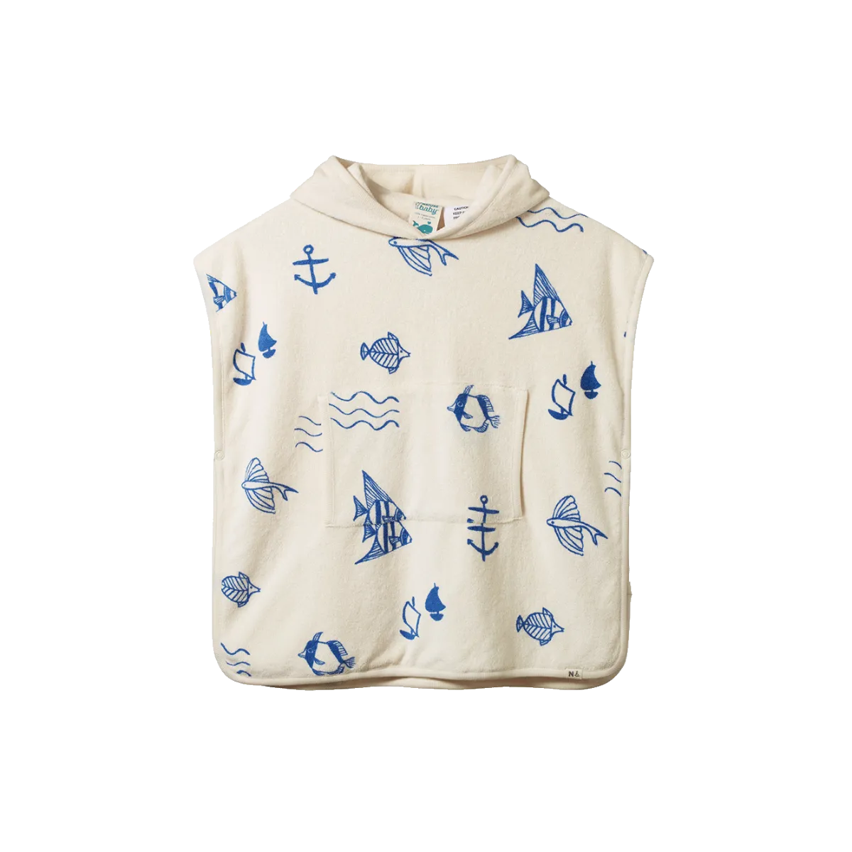 Nature Baby Poncho Towel - Atlantic Print Terry