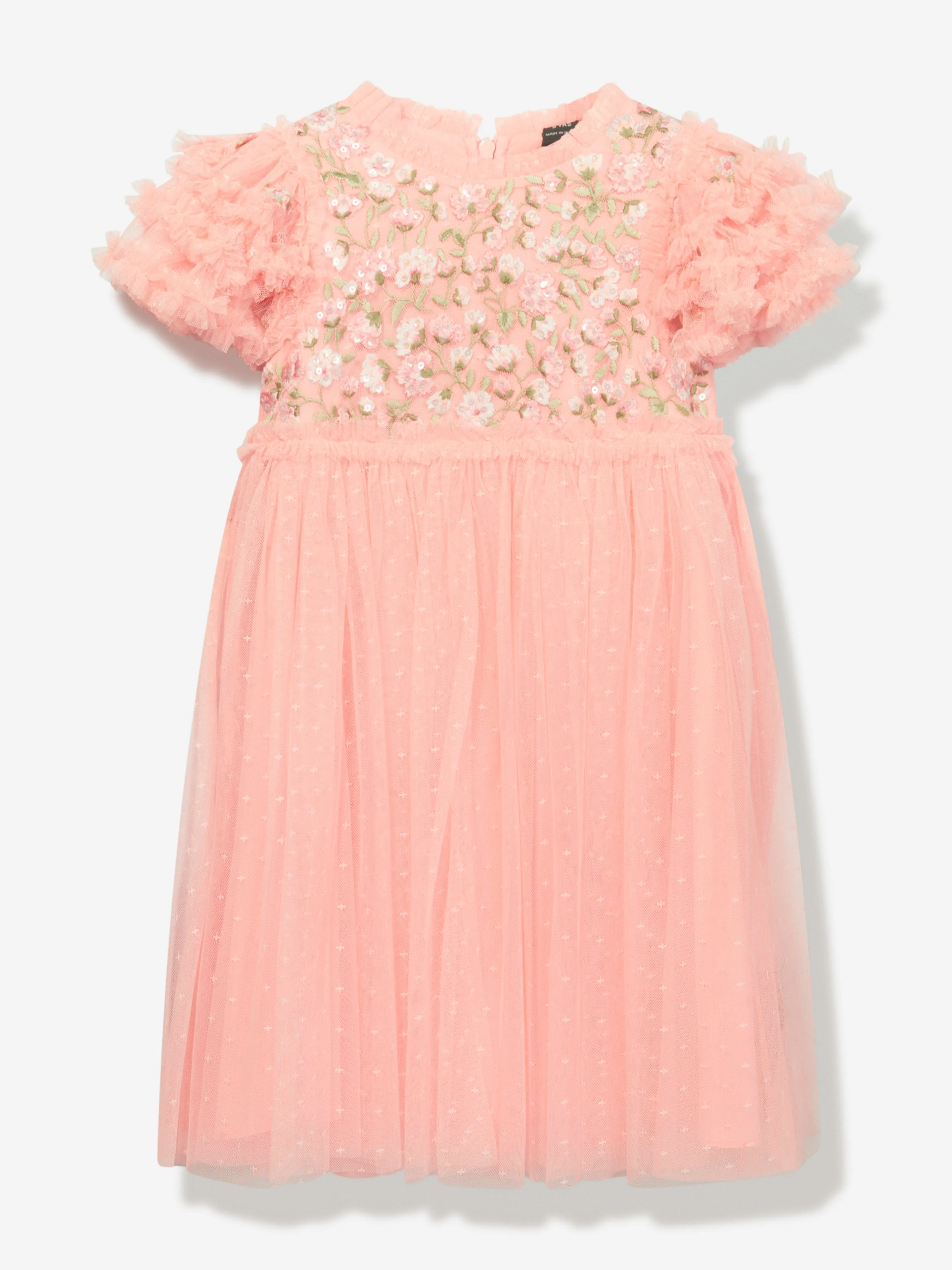 Needle & Thread Girls Posy Bodice Dress in Pink