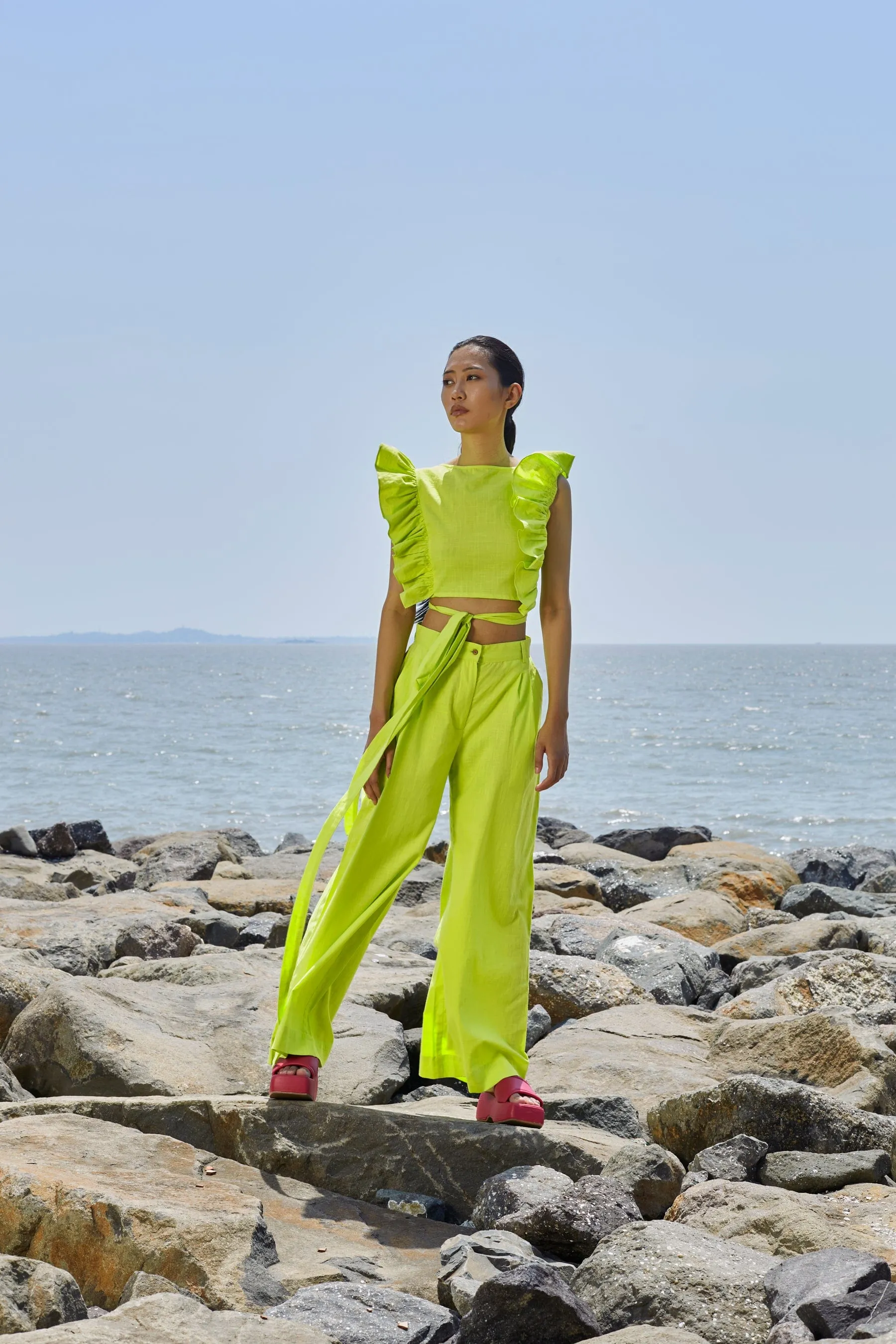 Neon Green Overlap Co-Ord Set