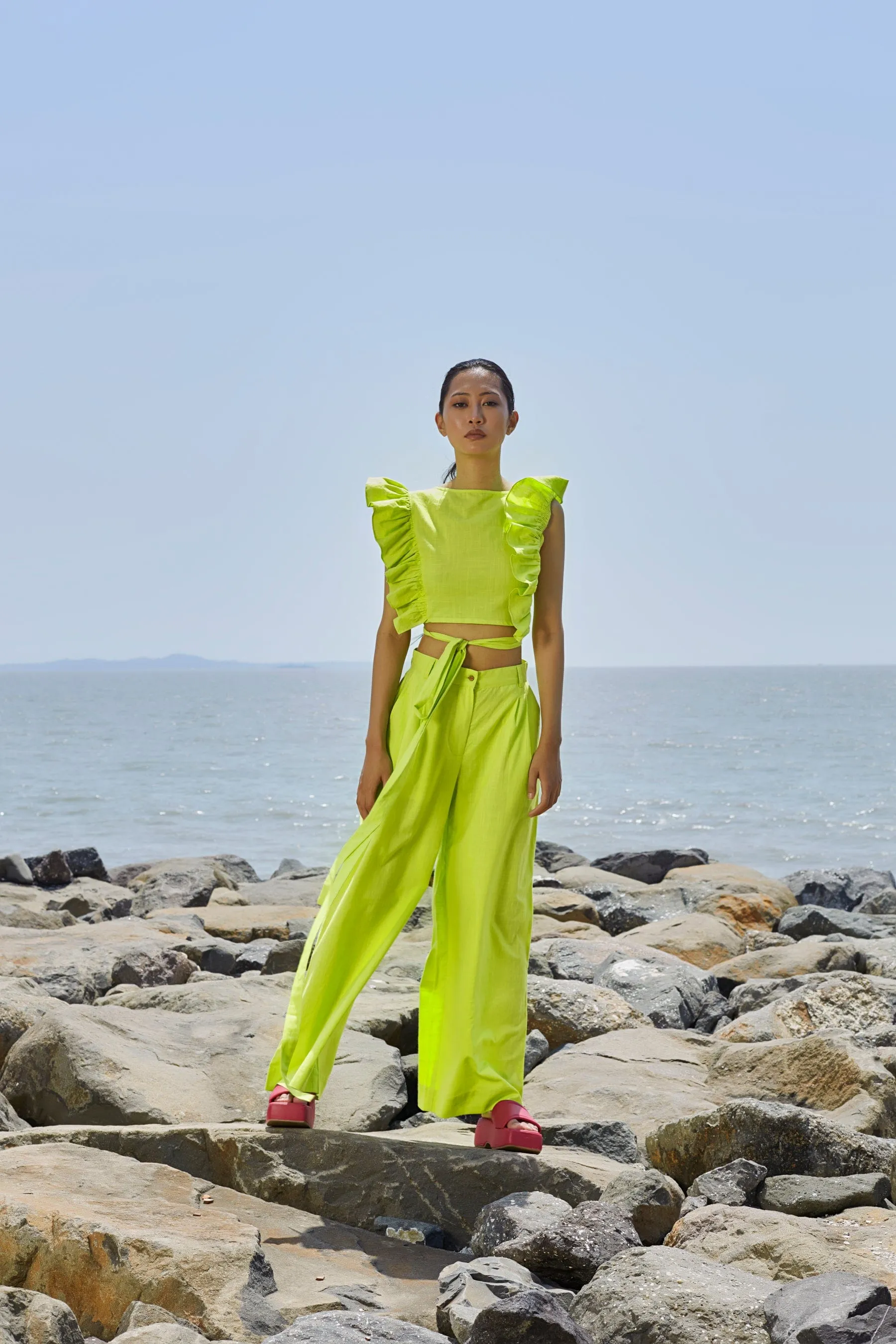 Neon Green Overlap Co-Ord Set