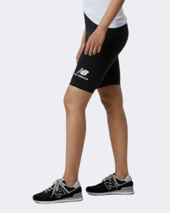 New Balance Essentials Stacked Fitted Women Lifestyle Short Black Ws21505-Bk