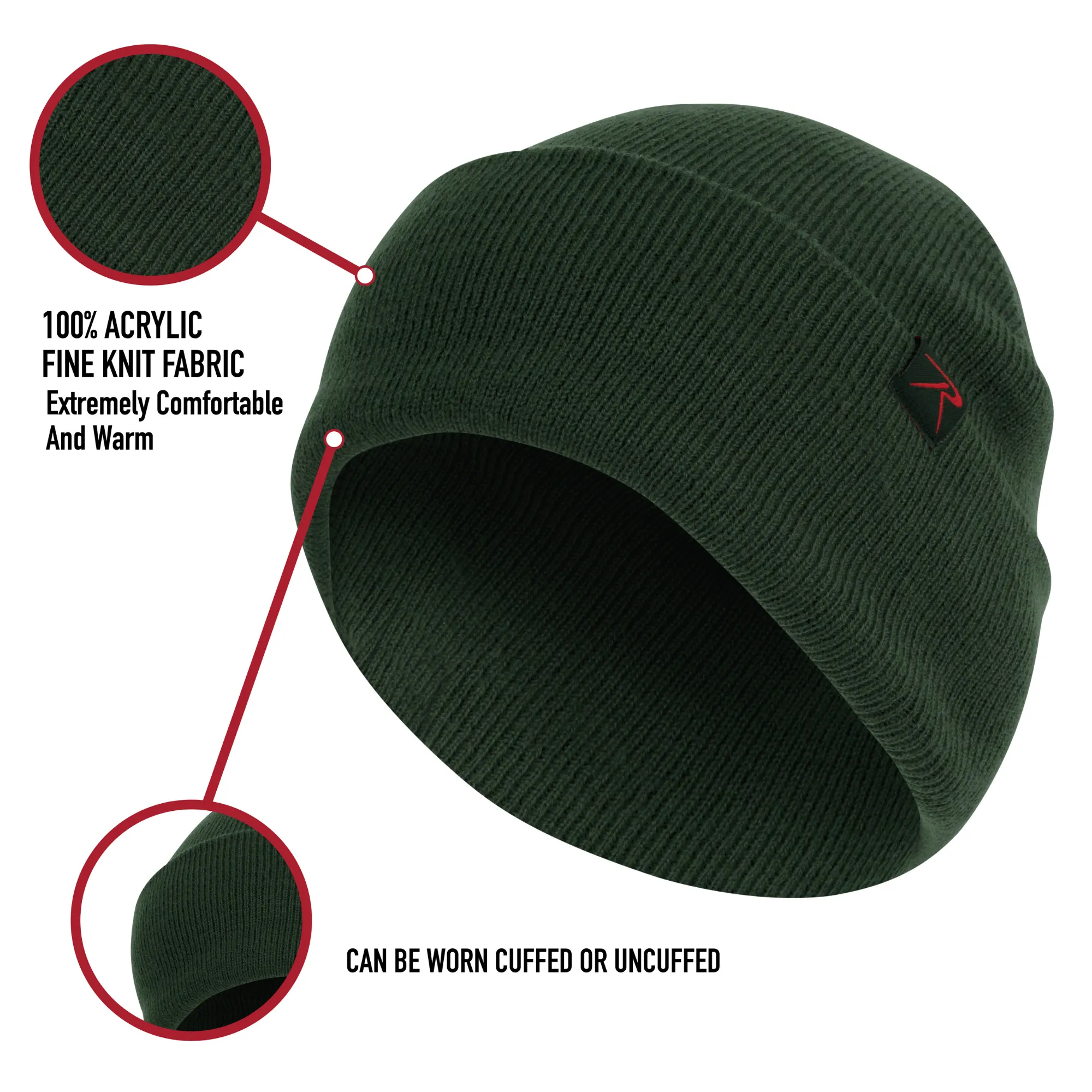 Off White - Military Deluxe Fine Knit Watch Cap - Acrylic