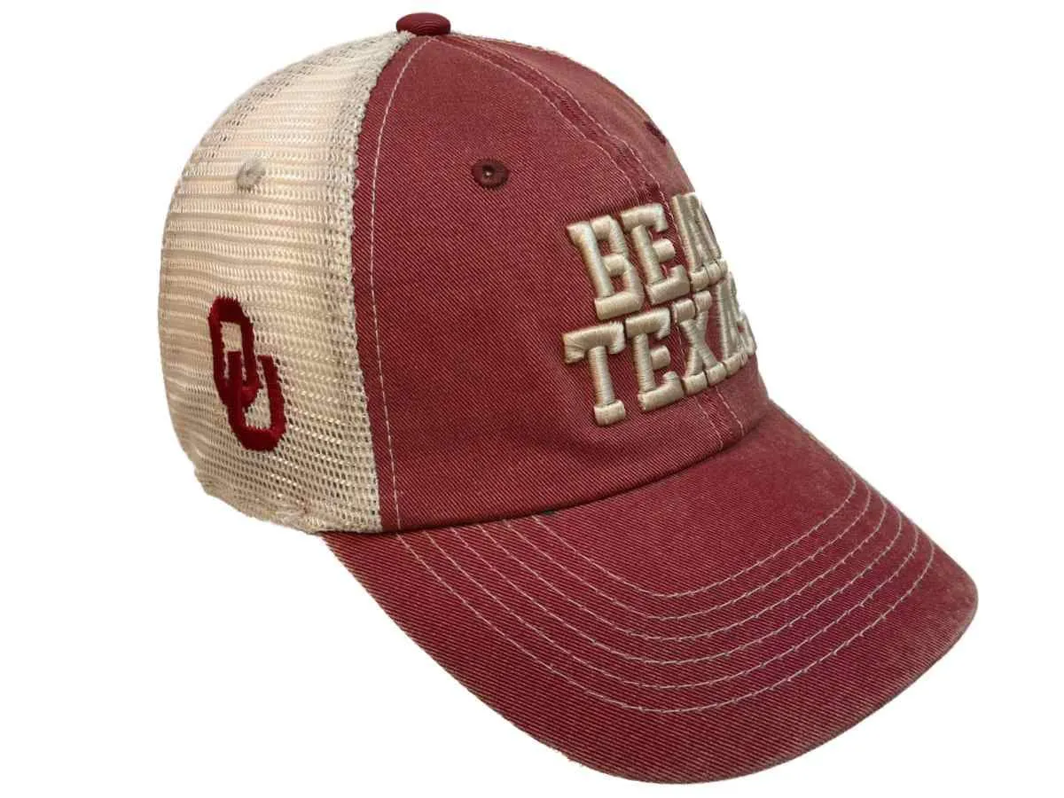 Oklahoma Sooners TOW Red "Beat Texas" Red River Showdown Mesh Slouch Hat Cap