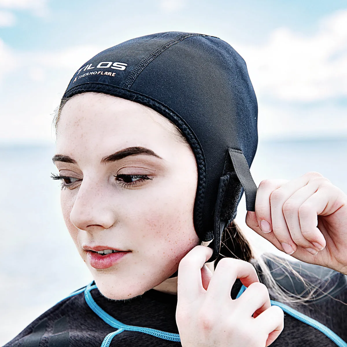 Open Box Tilos 1mm Thermoflare Swim Beanie-Black-X-Large