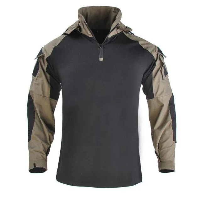 Outdoor Men's Hoody, Tactical Hunting Shirt Combat Uniform Camouflage Cool Hooded Long Sleeve Men's T-shirt Equipment