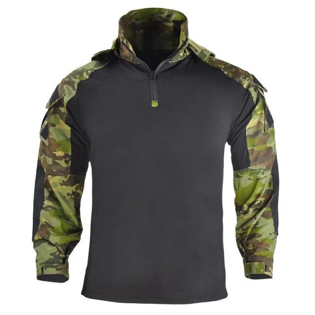 Outdoor Men's Hoody, Tactical Hunting Shirt Combat Uniform Camouflage Cool Hooded Long Sleeve Men's T-shirt Equipment