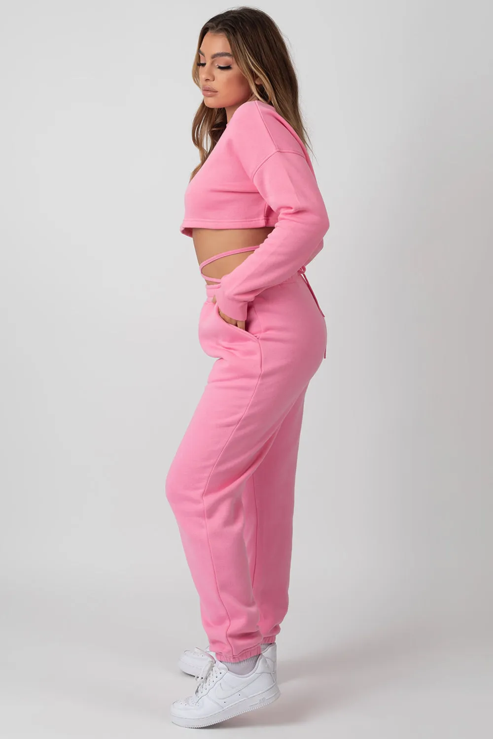 Oversized Fit Strappy 90S Joggers Pink