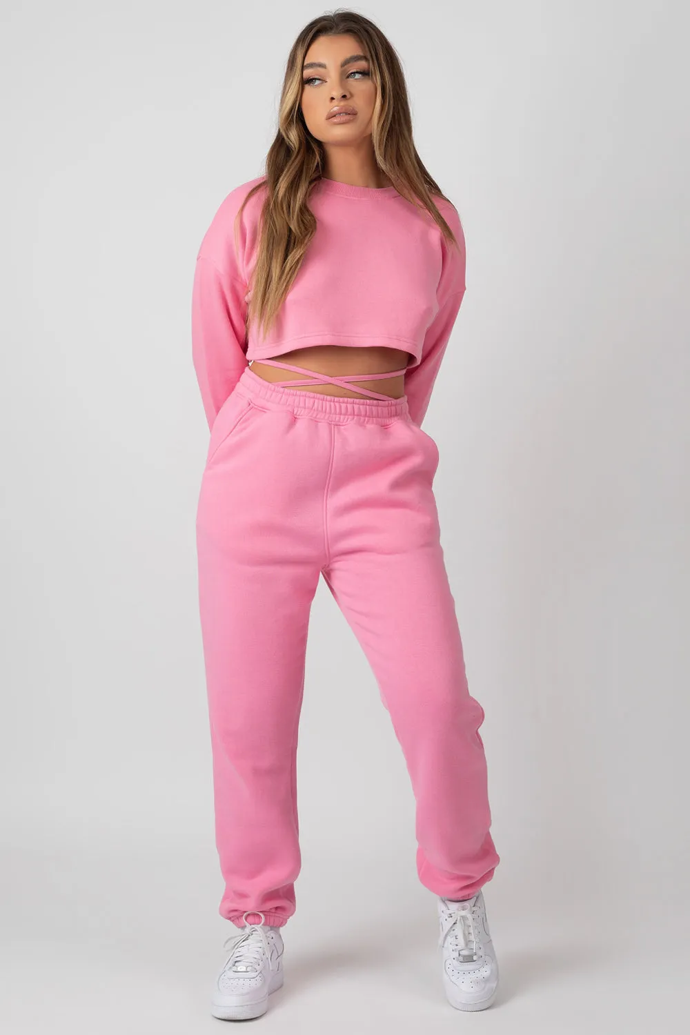 Oversized Fit Strappy 90S Joggers Pink