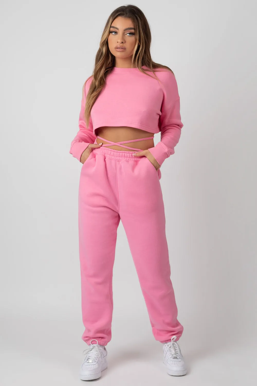 Oversized Fit Strappy 90S Joggers Pink