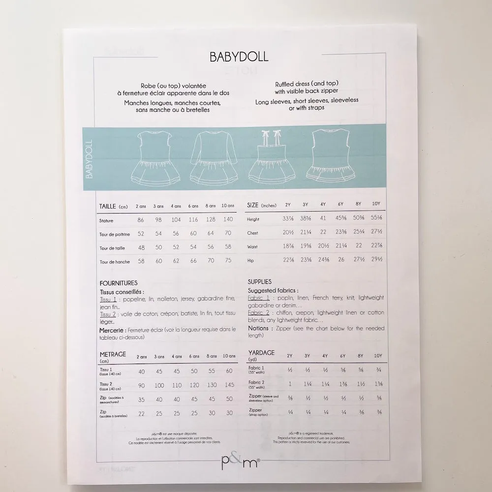 P&M Patterns : Babydoll