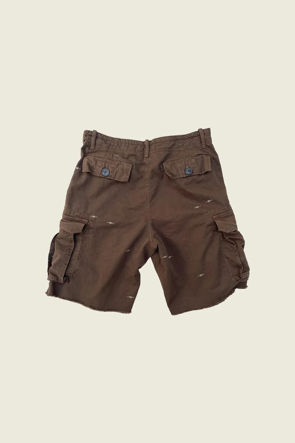 PHIPPS STAR EMBOIRDERED CARGO SHORTS BROWN