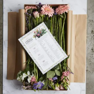 Pink & Lilac Flowers in a Box