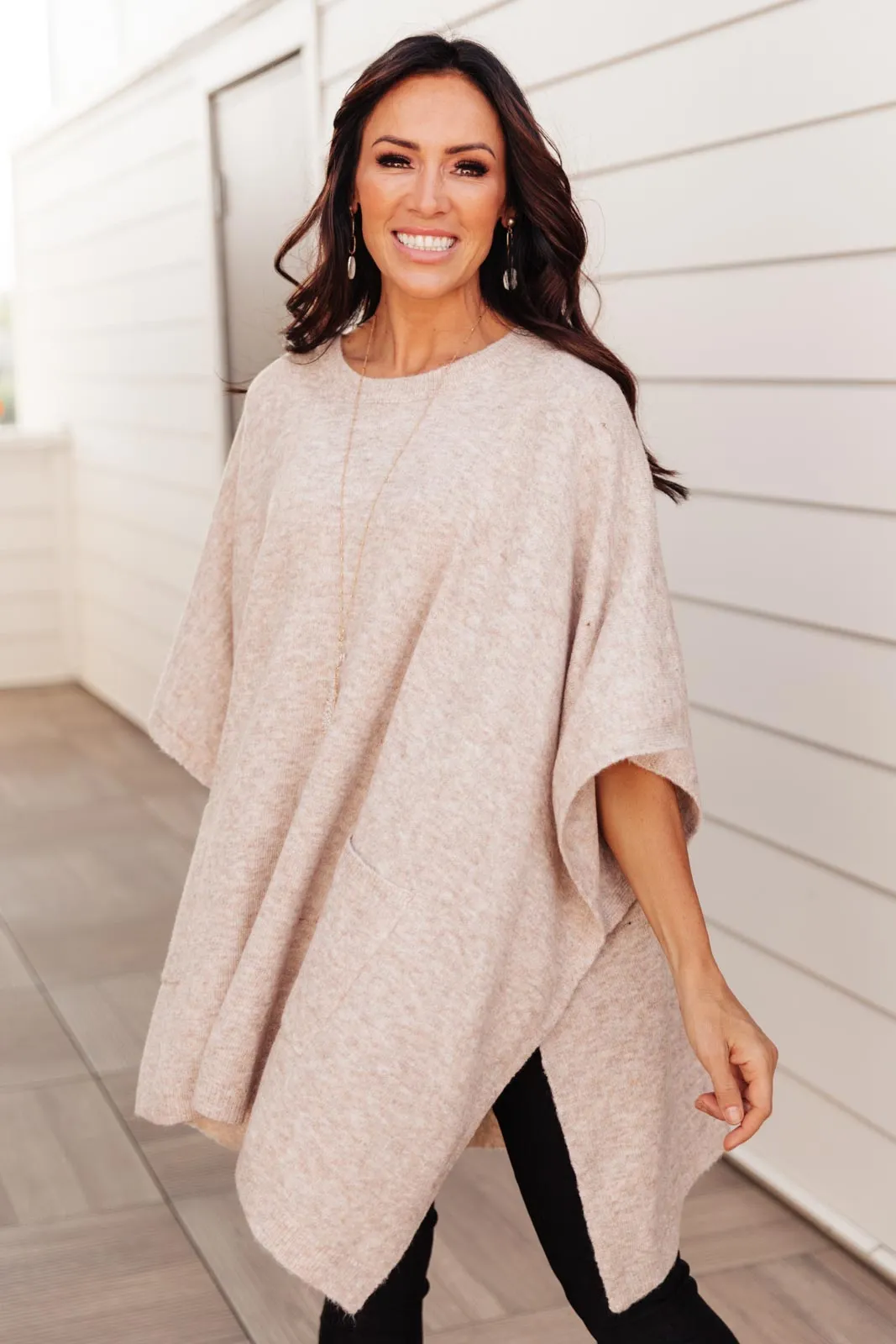 Pocket Poncho in Natural