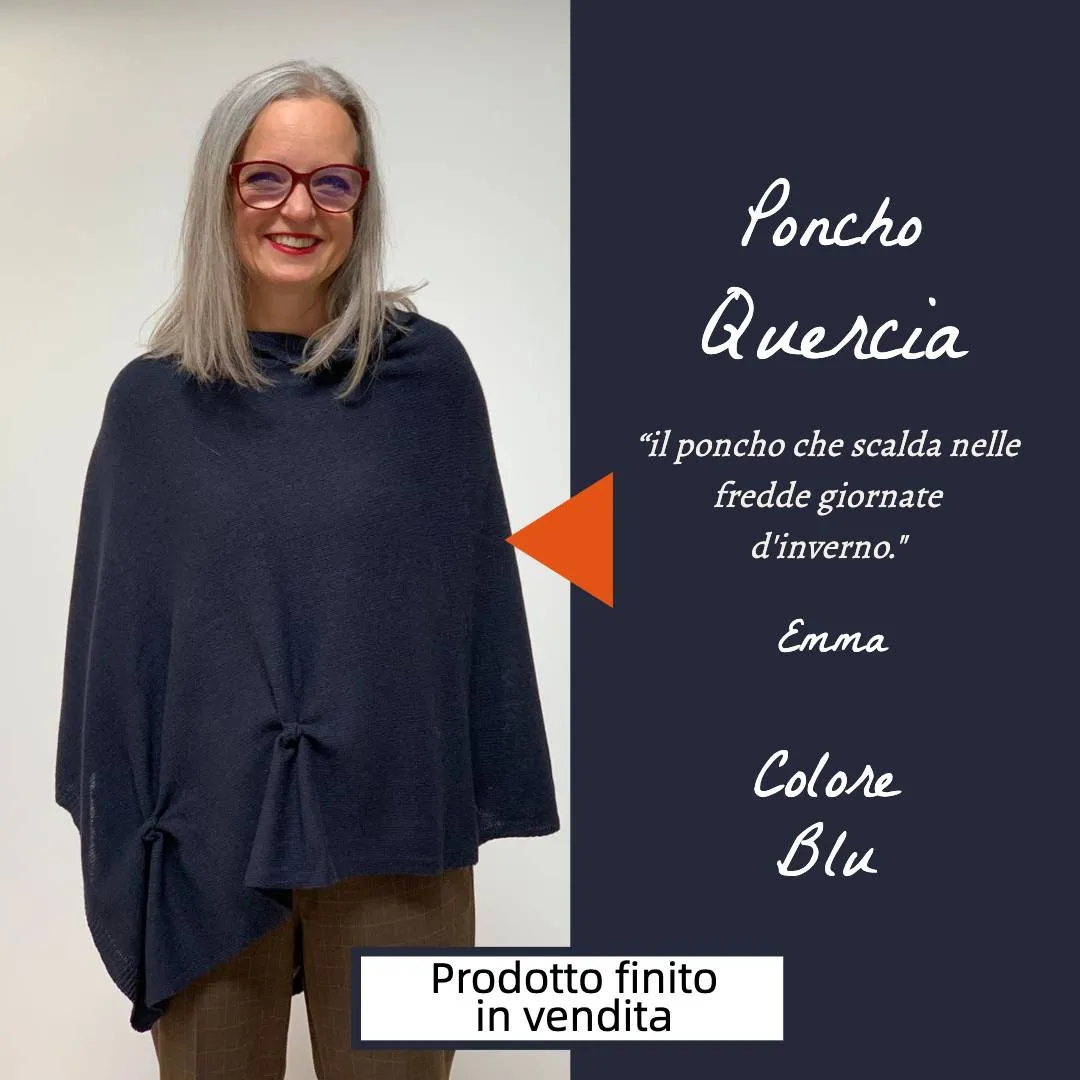 Poncho Quercia Blu