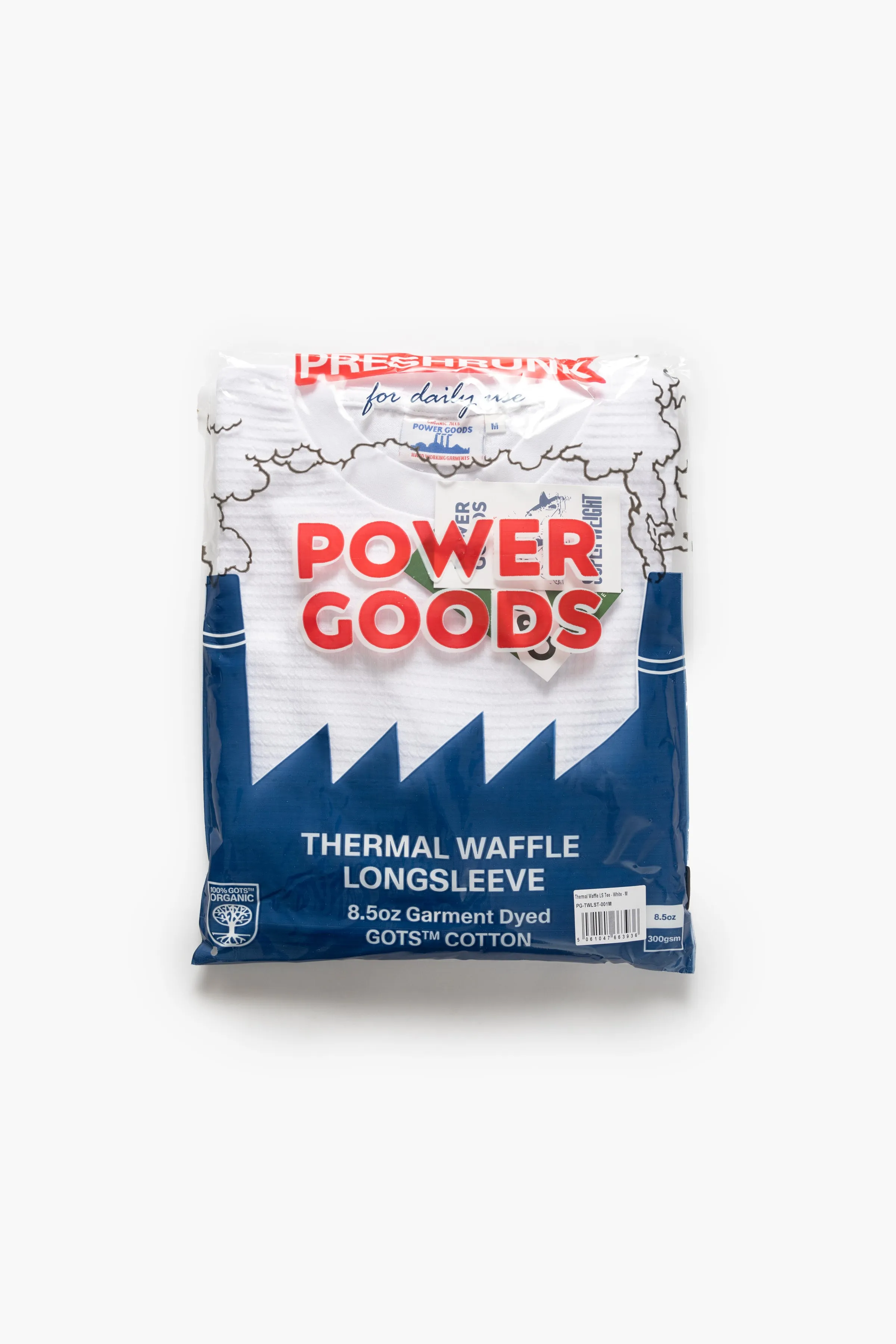 Power Goods - Thermal Waffle Long Sleeve Tee - White