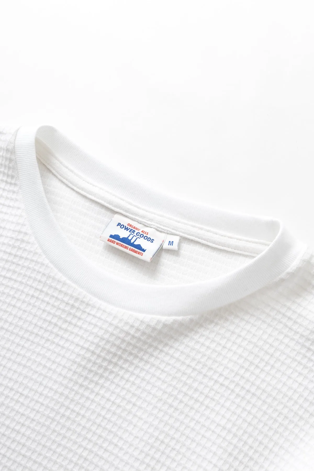 Power Goods - Thermal Waffle Long Sleeve Tee - White