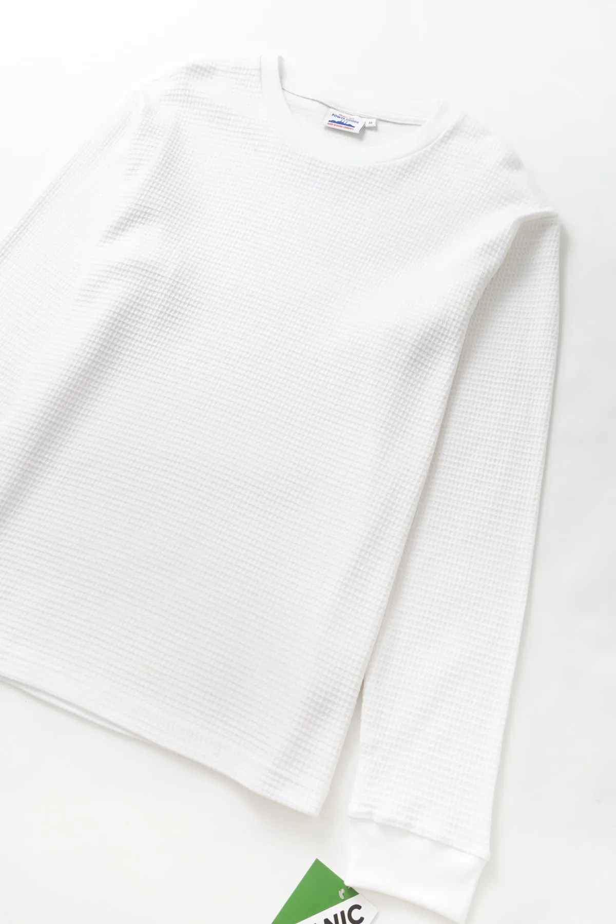 Power Goods - Thermal Waffle Long Sleeve Tee - White