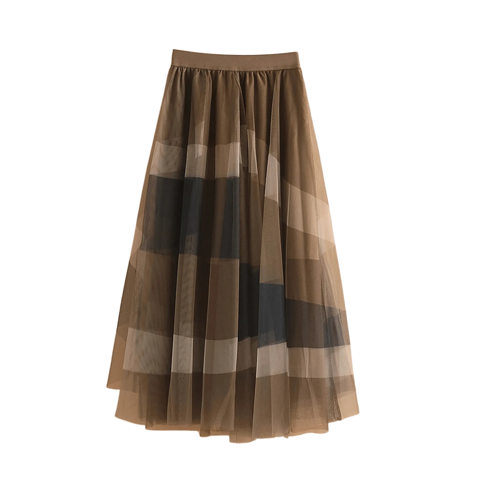 Pre Order:  Nude Tones Layered Midi Skirt