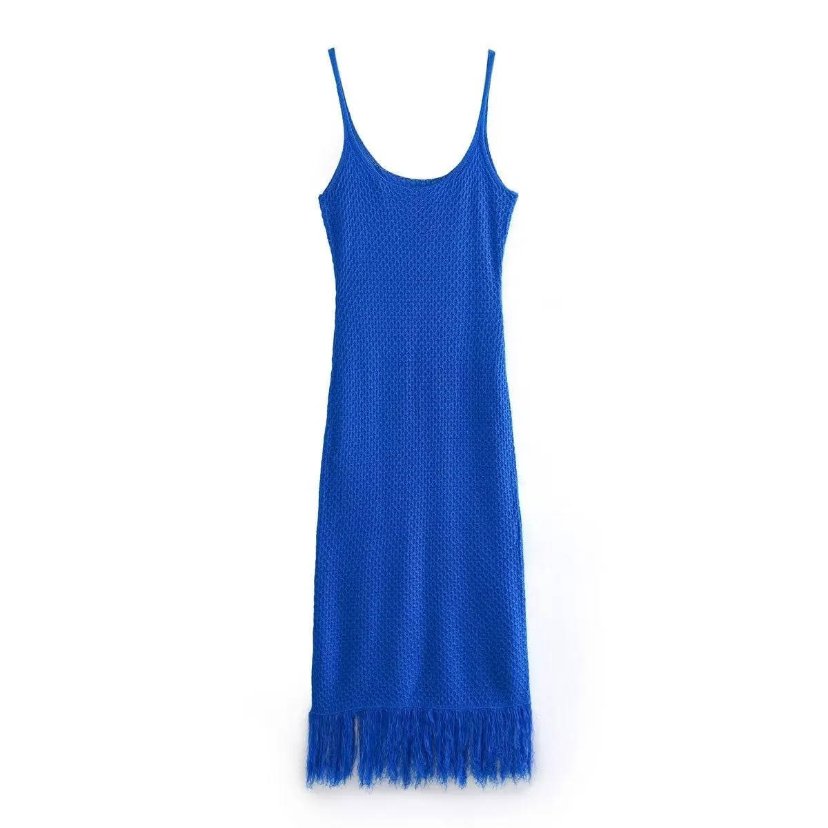 Pre Order:  Summer Knit Fringe Maxi Dress