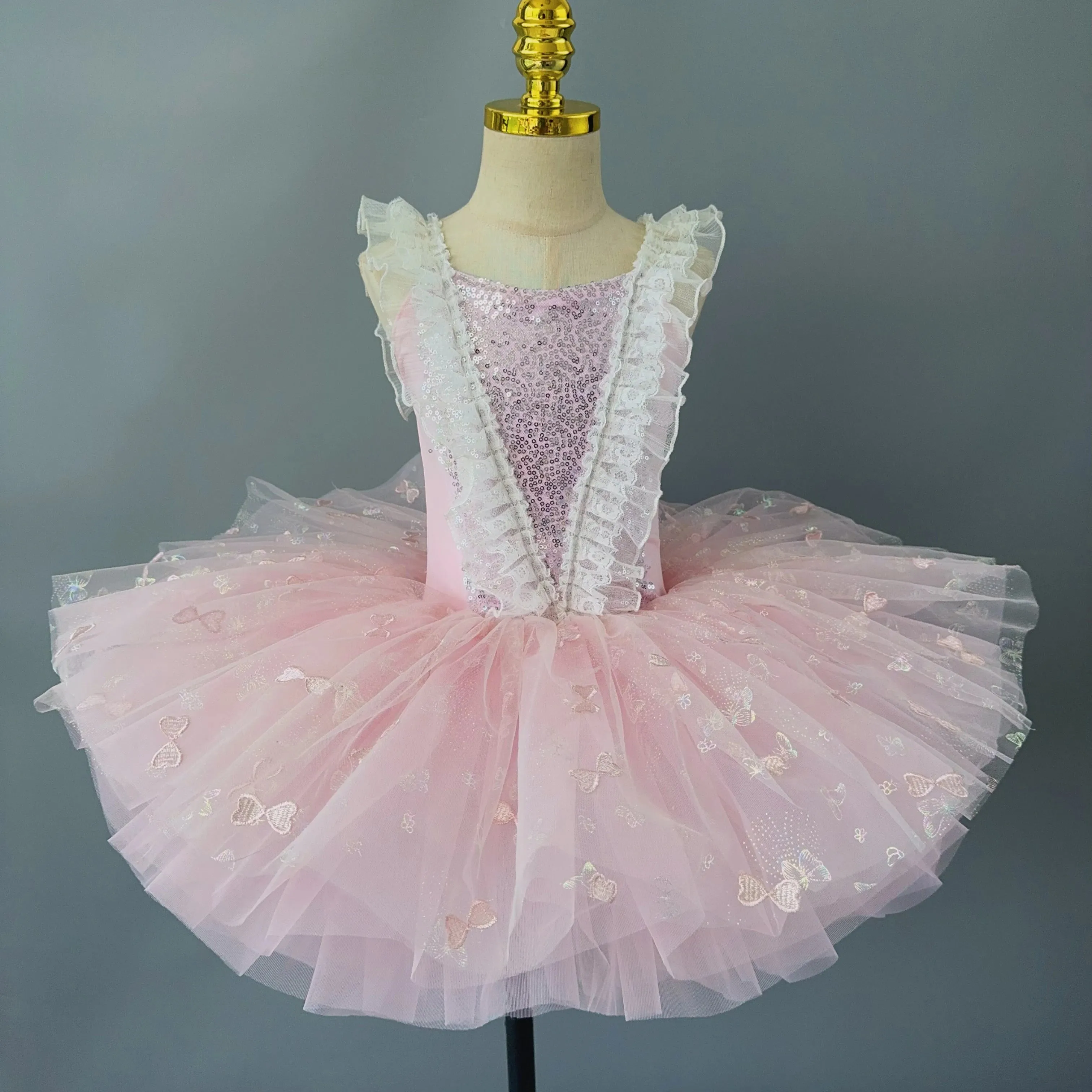 Princess Bow Ballet Stage Performance Girls Dance Costume