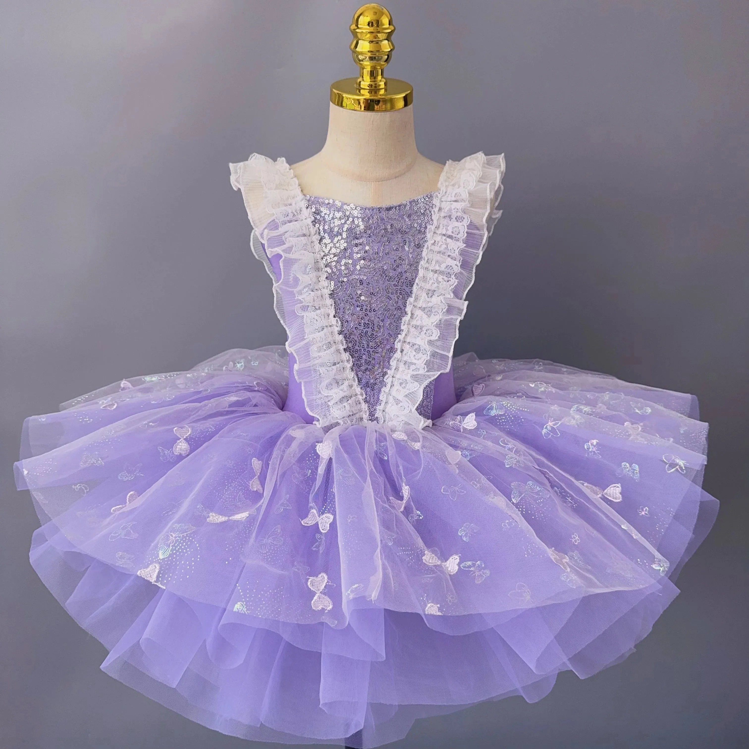 Princess Bow Ballet Stage Performance Girls Dance Costume