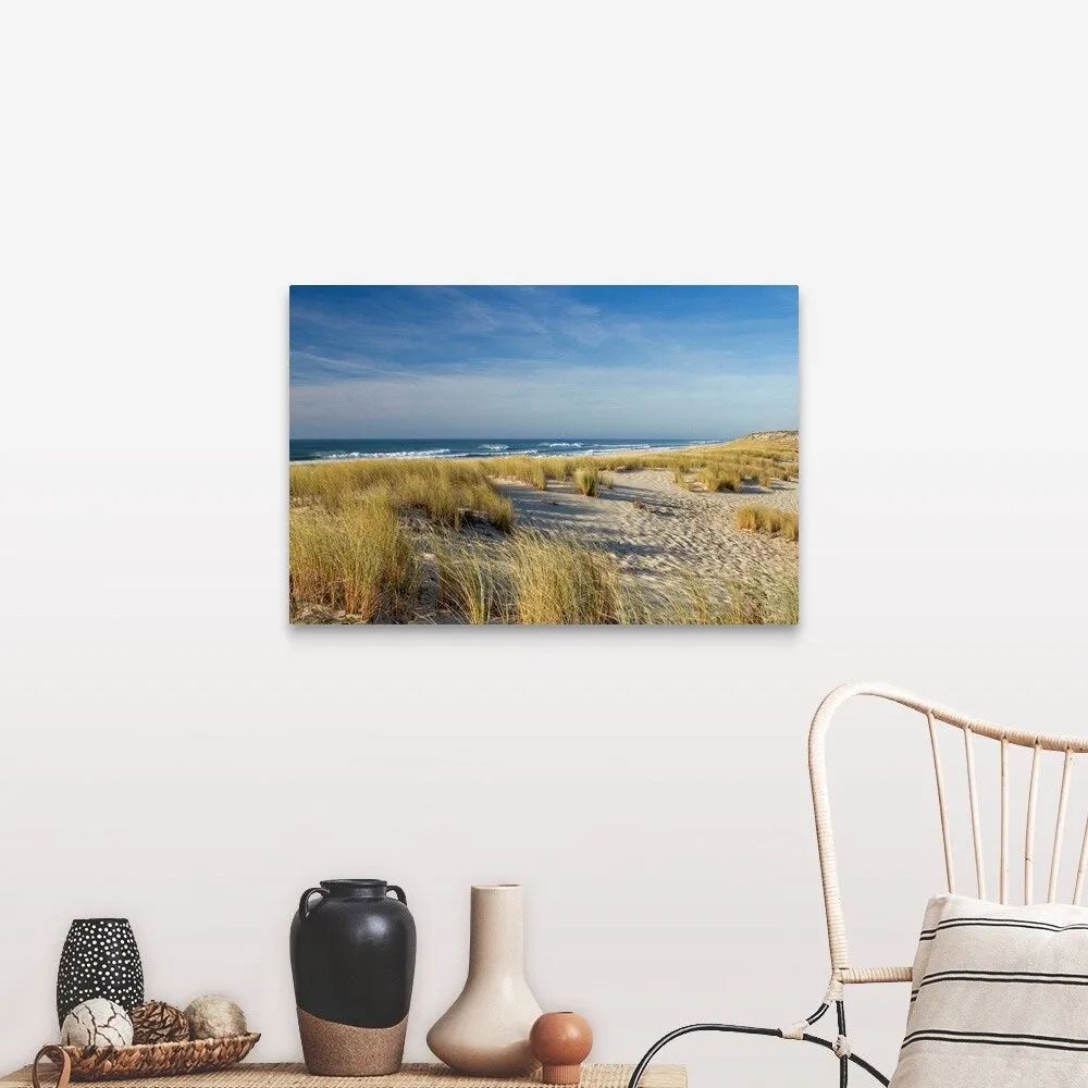 "Atlantic Coast and its sand dunes and waves at Cape Ferret, Bay of Arcachon i" Canvas Wall Art