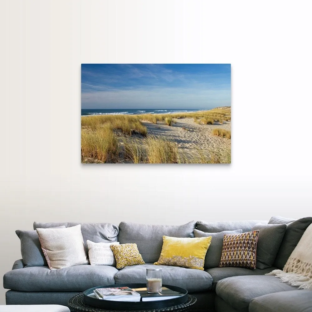 "Atlantic Coast and its sand dunes and waves at Cape Ferret, Bay of Arcachon i" Canvas Wall Art