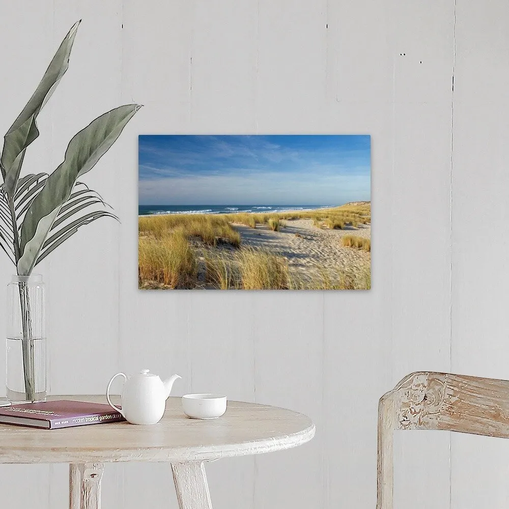 "Atlantic Coast and its sand dunes and waves at Cape Ferret, Bay of Arcachon i" Canvas Wall Art