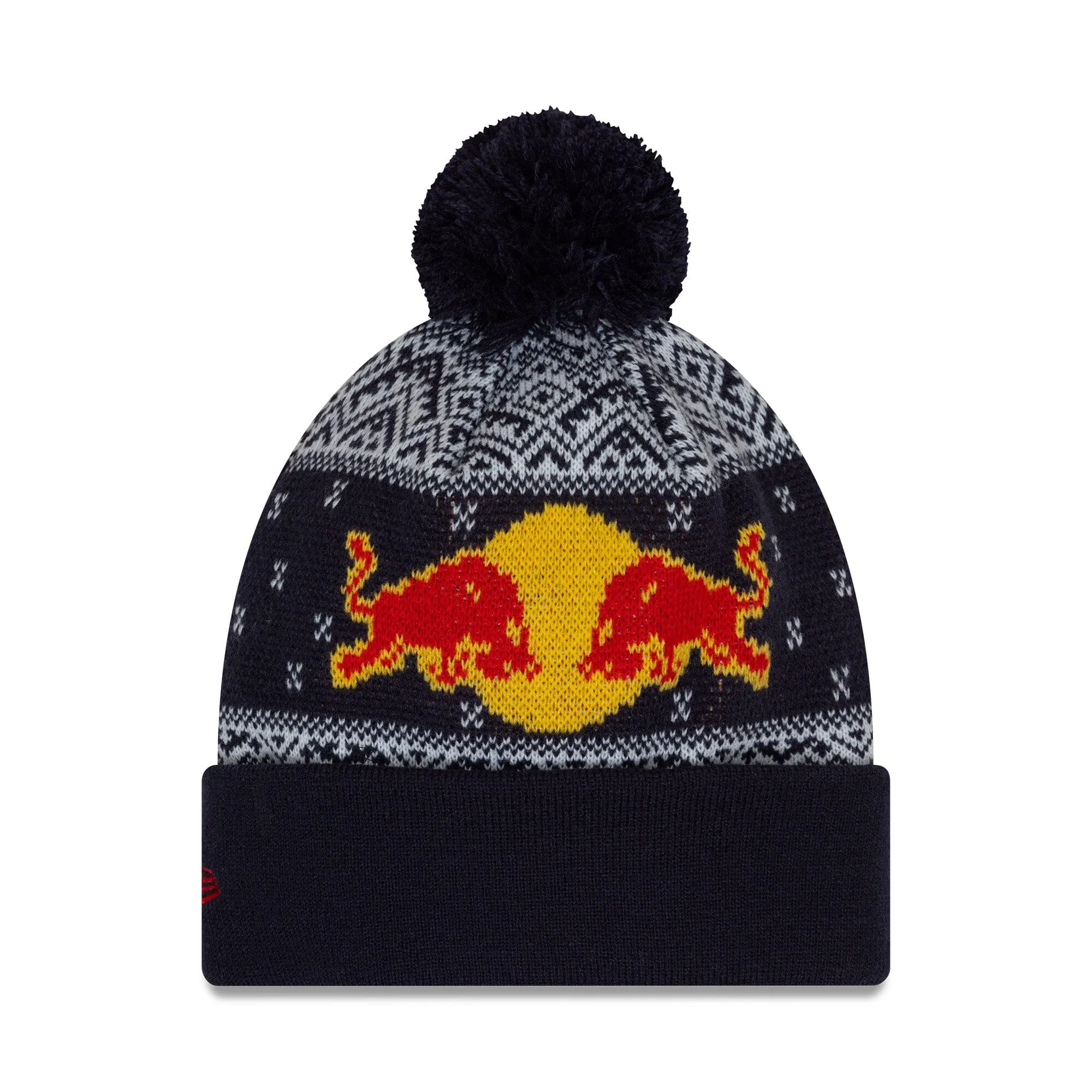 Red Bull Racing F1 New Era Holiday Cuff Bobble Beanie